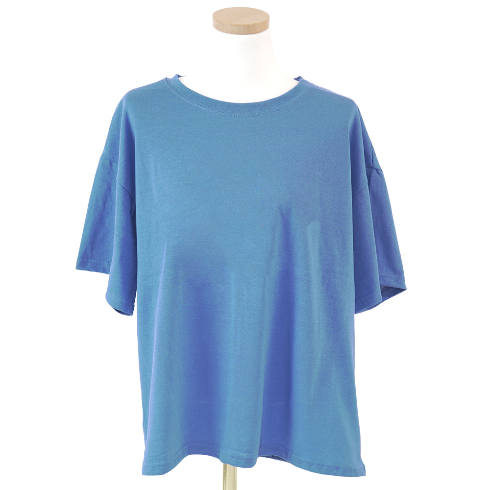 여성용 반팔T 민무늬 국산_블루